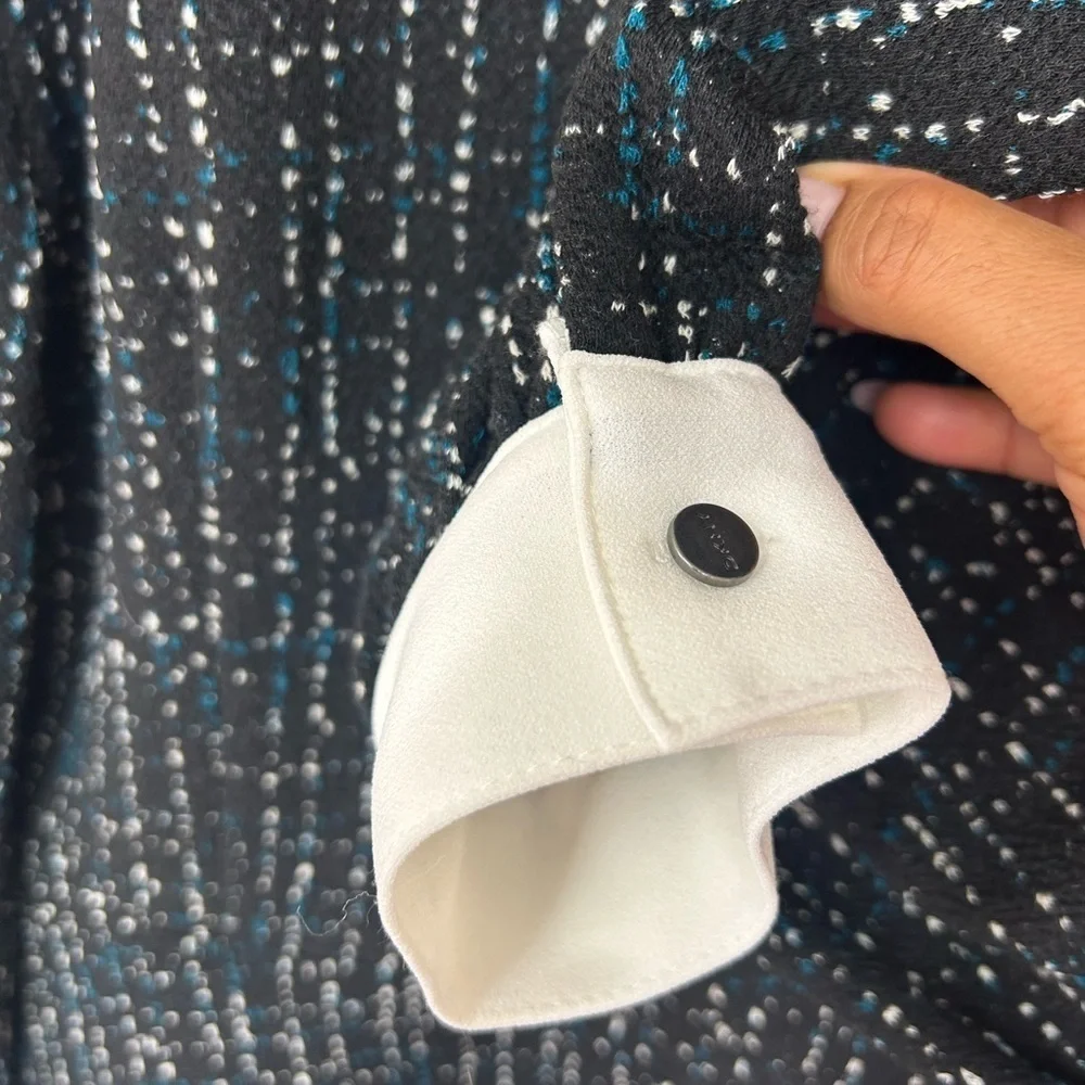 DKNY Black and White Long Sleeve Dress